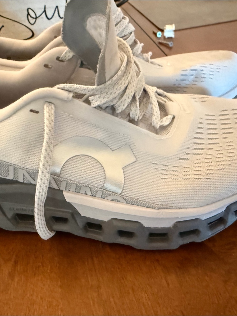 ON Cloud Monsters 2 Athletic Shoes in Light Gray and White - Picture 3 of 5